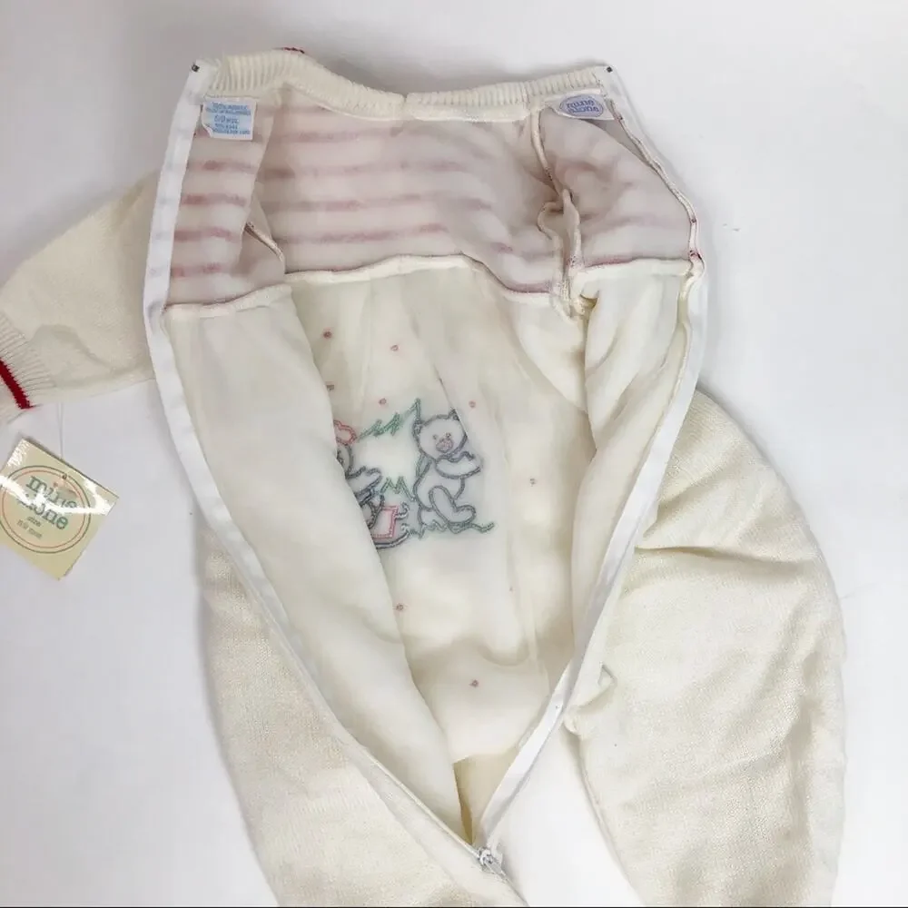 Vintage Mine Alone Sweater Knit One Piece Baby Footsie